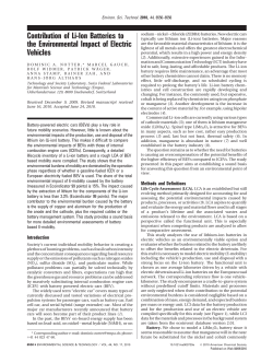 Contribution of Li-Ion Batteries to the Environmental Impact of
