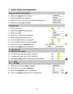 7. Action Verbs and Imperatives