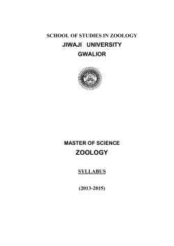 jiwaji university, gwalior master of science zoology 2013
