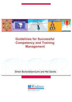 Competency and Training Managment Guidelines