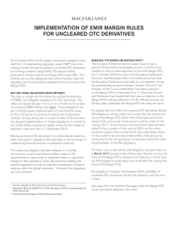 Implementation of EMIR margin rules for uncleared