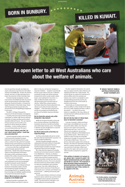 full page advertisement in The West Australian