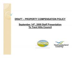 DRAFT &ndash; PROPERTY COMPENSATION POLICY