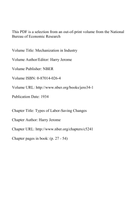 Types of Labor-Saving Changes