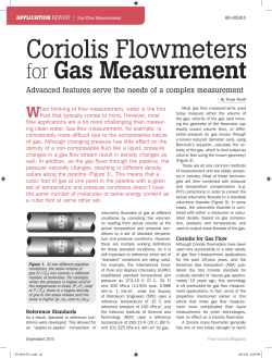 Coriolis Flowmeters for Gas Measurement