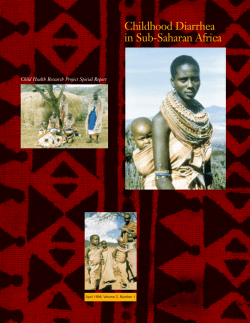 Childhood diarrhea in Sub-Saharan Africa. Child Health Research