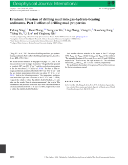 Erratum: Invasion of drilling mud into gas-hydrate