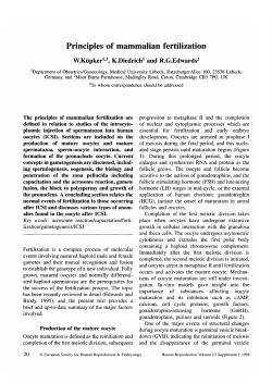 Principles of mammalian fertilization