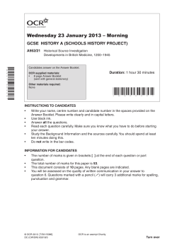 Unit A952/21 - Developments in British medicine 1200-1945