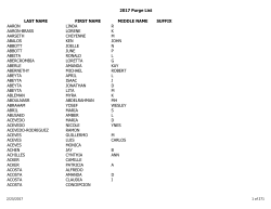 2017 Purge List LAST NAME FIRST NAME MIDDLE NAME SUFFIX