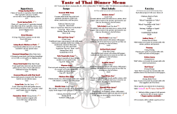 Dinner Menu - Taste Of Thai &ndash; Jacksonville