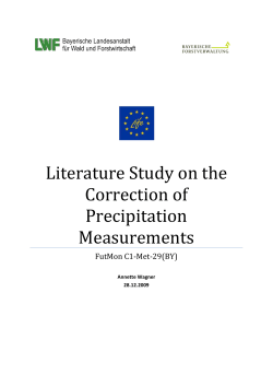 Literature Study on the Correction of Precipitation Measurements