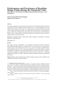 Performance and Persistence of Brazilian Hedge Funds during the
