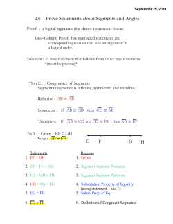 2.6 Prove Statements about Segments and Angles