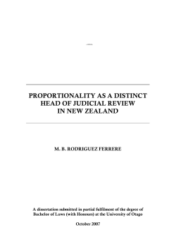 proportionality as a distinct head of judicial review in new zealand