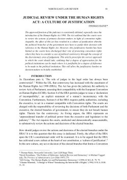 JUDICIAL REVIEW UNDER THE HUMAN RIGHTS ACT: A