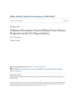 Pollution Prevention: Factors Behind Toxic Release Reduction in the