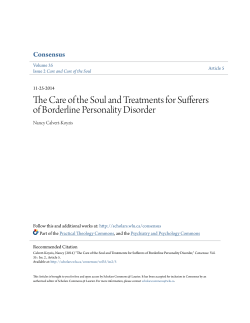 The Care of the Soul and Treatments for Sufferers of Borderline