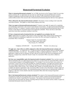 Homestead/Farmstead Exclusion - Coatesville Area School District