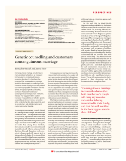 Genetic counselling and customary consanguineous