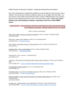 GEAC Independent Reading Recommendations