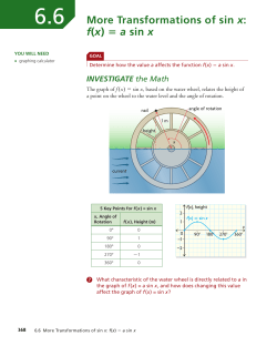 More Transformations of sin x: f(x) 5 a sin x