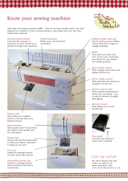 Know your sewing machine