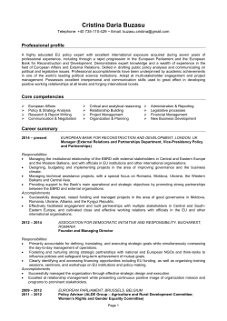 CV / Cover Letter - New Strategy Center