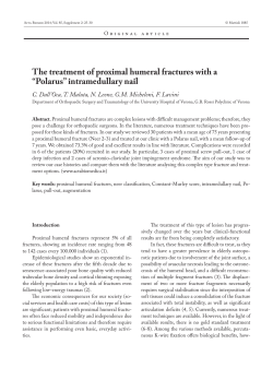 The treatment of proximal humeral fractures with a &ldquo;Polarus