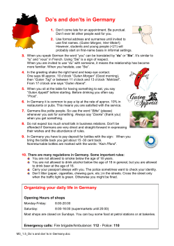 Do`s and don`ts in Germany