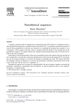 Parenthetical sequences