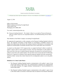 The Auditor`s Report on an Audit of Financial Statements