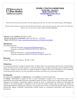 Horario: Objetivos Evaluaci&oacute;n TEOR&Iacute;A Y POL&Iacute;TICA MONETARIA