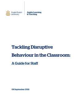 Tackling Disruptive Behaviour in the Classroom