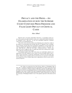 privacy and the press&mdash;an examination of how the supreme court