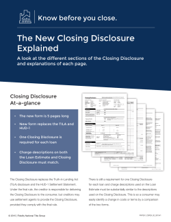 The New Closing Disclosure Explained