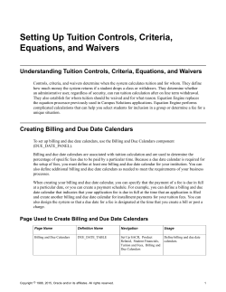 Setting Up Tuition Controls, Criteria, Equations