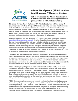Atlantic DataSystems Makeover Contest Press Release