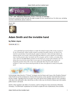 Adam Smith and the invisible hand - Plus Maths