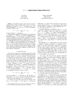 (1 + &isin;)-approximate Sparse Recovery