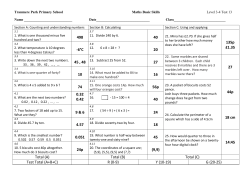 Level 3-4 Test 13 answers - Tranmere Park Primary School
