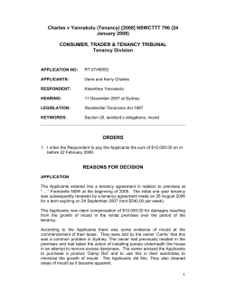 Charles v Yannakolu (Tenancy) [2008] NSWCTTT 796 (24 January