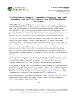 The North Carolina Arboretum`s Savage Gardens Carnivorous