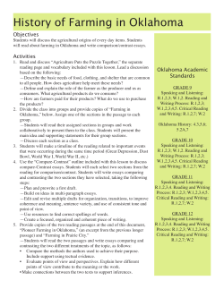 History of Farming in Oklahoma - Oklahoma 4-H