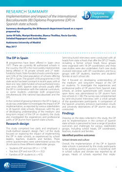 Diploma Programme (DP) in Spanish state schools