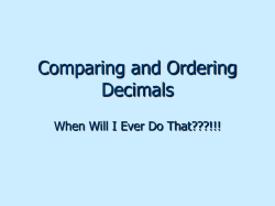 Comparing and Ordering Decimals PowerPoint