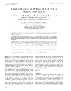 Functional Impact of 10 Days of Bed Rest in Healthy Older Adults