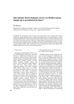 Did endemic dwarf elephants survive on Mediterranean islands up