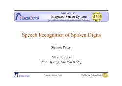 Speech Recognition of Spoken Digits