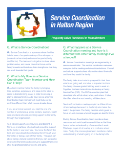 Service Coordination in Halton Region